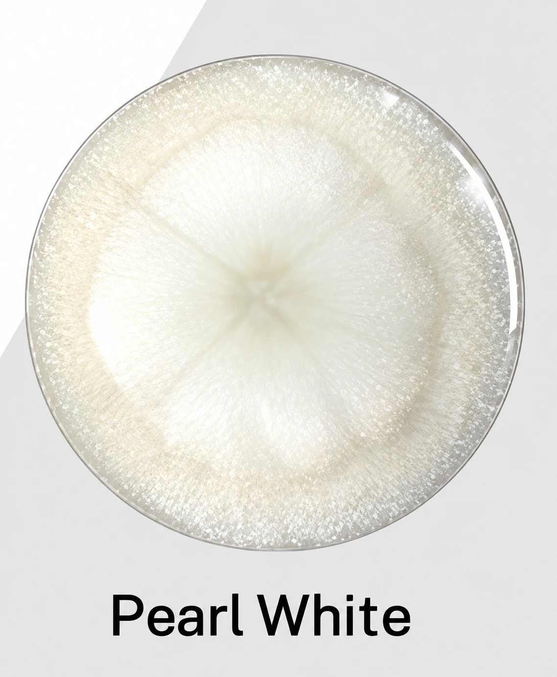 Pigment Blanc Opale : échantillon de résine teintée au blanc nacré